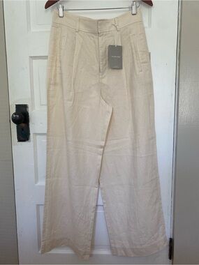 NWT Everlane Linen Way-High Drape Pant in Canvas